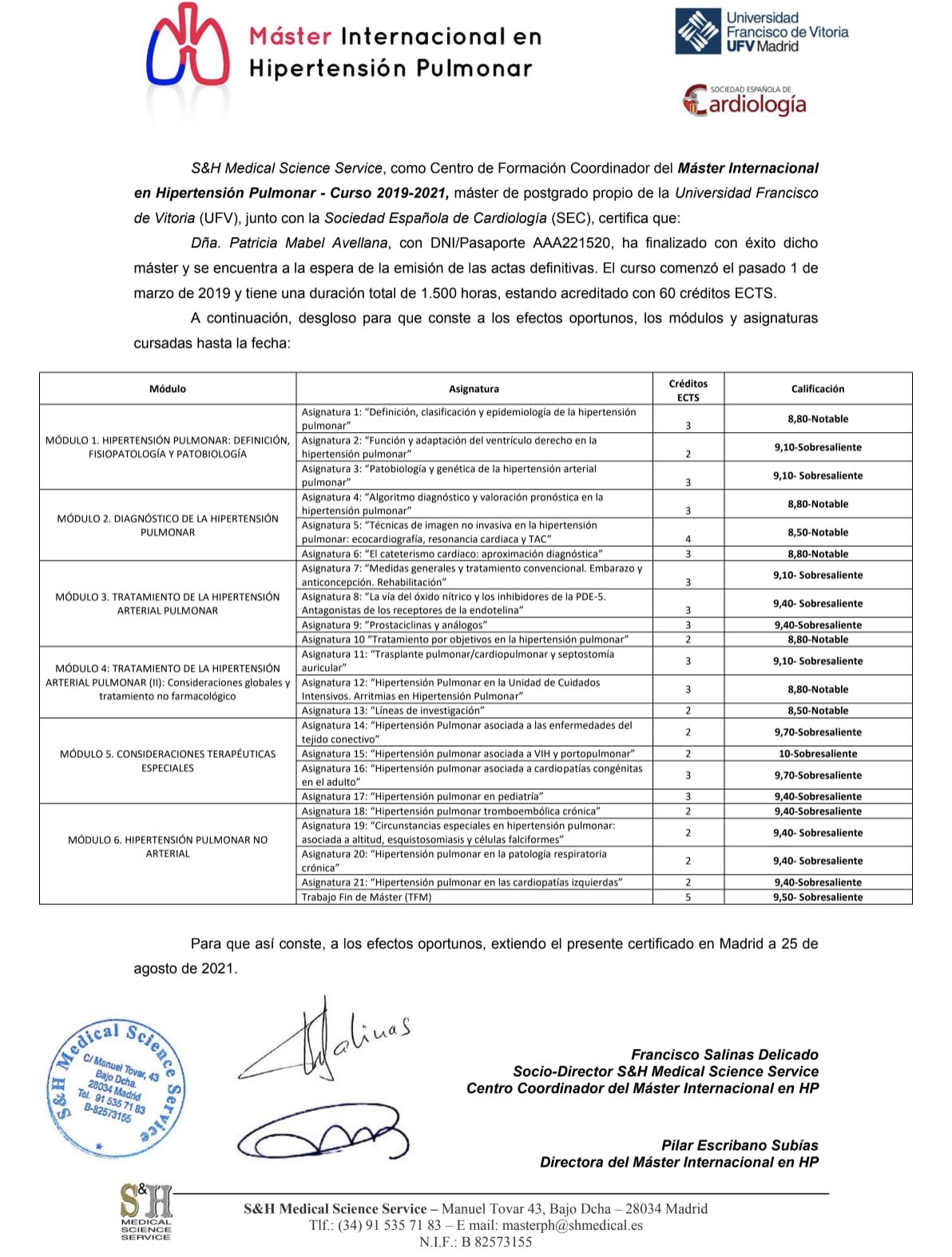 Master Internacional en Hipertensión Pulmonar